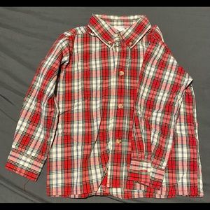 Red and Green plaid button front shirt